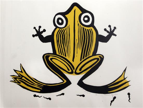 Edward Bawden (1903-1989) The Frog and Tadpoles 30 x 36.5in. with COA.